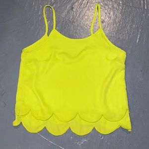 Jella Couture Lime Green Scallop Trim Blouse